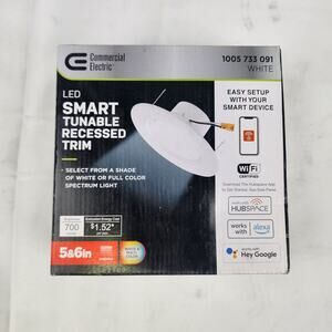 Commercial Electric 5" 6" Smart LED Recessed Light Trim Hubspace Color Tunable